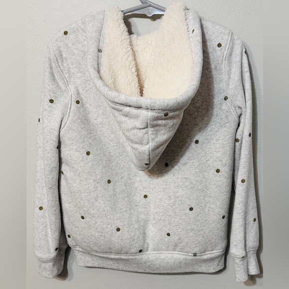 EUC OshKosh B'gosh Zip-Up Polka Dot Sherpa Lined Hoodie. - Picture 6 of 7